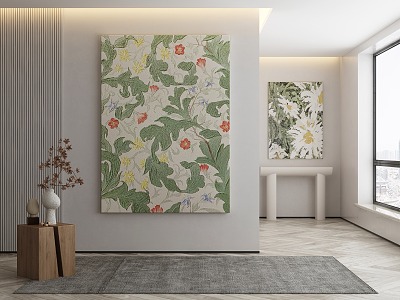 Modern plant painting decorative painting 3d model