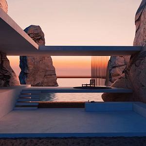 Modern Scenic Sea View Homestay 3d model