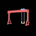 Red Industrial Gantry Crane With Frame Beam Column And Lifting Equipment