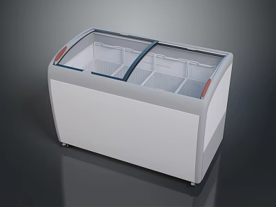 Modern Computer Display Cabinet With Transparent Glass Cover And White Exterior Design 3d model