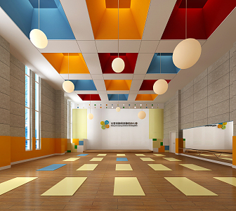 Modern kindergarten multi-function hall 3d model