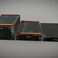 Black Sports Equipment Three Step Platform With Orange Edges For Fitness Training