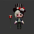 Game and Movie Character With Top Hat Dice Decoration White Hair Red Eyes Black Coat