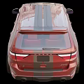 Red SUV With All Doors Opened And Trunk Showing Interior