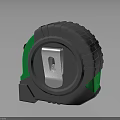 Professional Gray And Green Tape Measure With Metal Clip And Rubber Grip