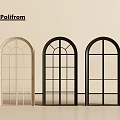 Poliform Arched Doors In Beige And Black With Various Window Pane Designs