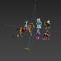 2D Horse Racing Figure 3d model