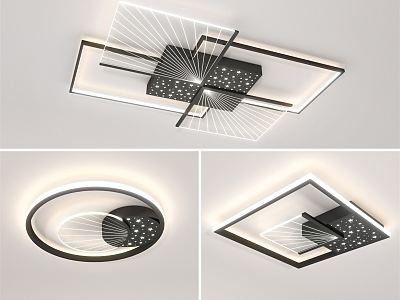 Modern ceiling light star emission combination model