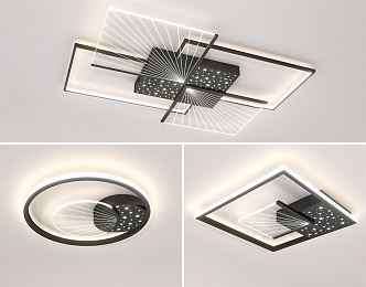 Modern ceiling light star emission combination 3d model