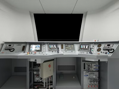 Industrial Equipment Control Station With Digital Displays Control Buttons And Instrumentation 3d model