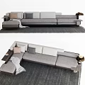 Modern Corner Sofa Multi-Person Sofa Sofa Casual Sofa Sofa Carpet Pillow Blanket 3d model