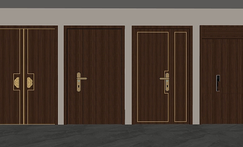 Double door entry door 3d model