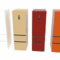 Modern Multi Door Kitchen Refrigerators In Various Colors With Sleek Design 3d model