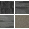 Square Carpets Featuring Geometric Patterns Striped Textures And Woven Designs In Neutral Tones 3d model