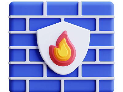 Decorative Ornament Set with Shield Shaped Design and Flame Pattern on Blue Brick Wall Background 3d model