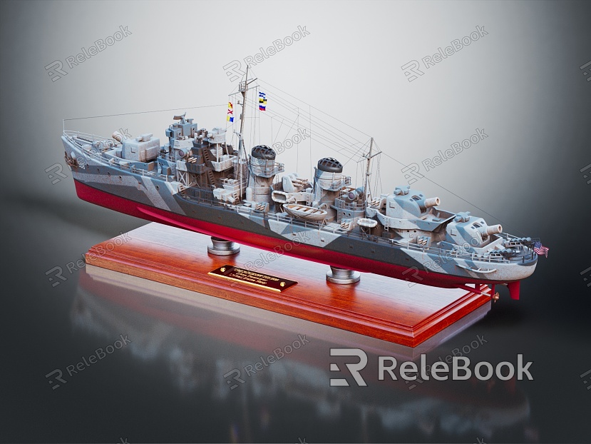 Modern warship Buckley destroyer ship model