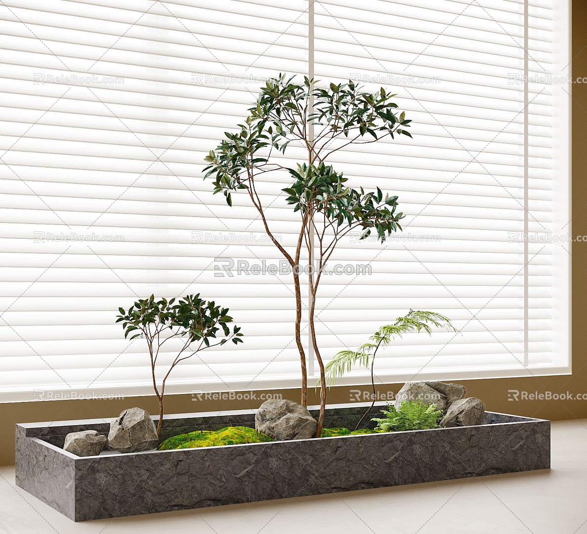 Indoor landscaping plant ornaments landscape sketch 3d model