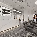 Modern Hair Salon Interior Design With Styling Chairs Mirrors And Cabinets