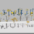 Various Outdoor Fitness Equipment For Public Park Workout And Strength Training