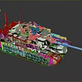 Modern Armored Military Vehicle With Camouflage Paint Antenna And Cannon Design