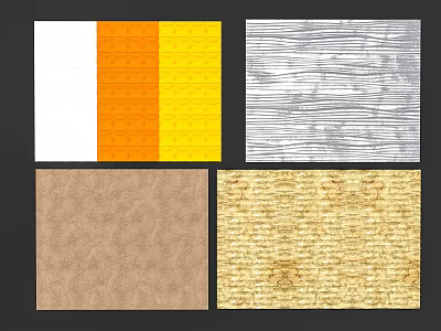 Stylish Wall Panels With Various Textures And Color Designs For Interior Decoration 3d model