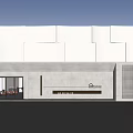 Modern Storefront Facade Design With Glass Entrance And Minimalist Concrete Panels