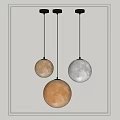 Unique Moon Shaped Chandeliers With Textured Surfaces Hanging In Modern Interior