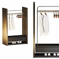 Modern Wardrobe Door Interior Design With Hanging Rod White Shirts Drawer And Shoes