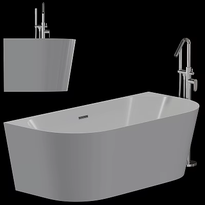 Modern Freestanding Bathtub Design With Sleek Chrome Faucet And Contemporary Style 3d model