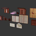 Vintage Decorative Ornament Set With Wooden Boxes Books Envelopes And Frames