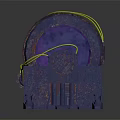 Rusty Barrel Shaped Industrial Equipment With Yellow Cables And Purple Center On Metal Base