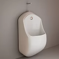 White Ceramic Wall Mounted Urinal In Modern Bathroom With Sleek Design 3d model