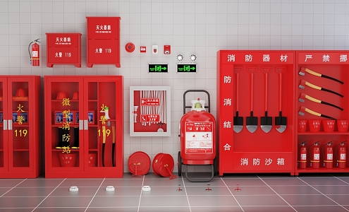 modern fire fighting equipment fire fighting equipment 3d model