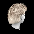 Game And Movie Character Head Model With Blonde Short Slicked Up Hairstyle Against Black Background