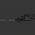 Futuristic Sci-Fi Armored Mechanical Vehicle With Heavy Cannon And Detailed Metal Structure