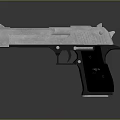 Silver Metal Pistol With Black Grip And Shiny Barrel Design Details