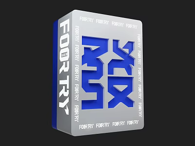 Modern Board Game Entertainment Box Design With Forty Forty Kun And Blue White Graphics 3d model
