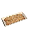 Freshly Baked Artisan Baguettes with Golden Crust on White Rectangular Plate 3d model