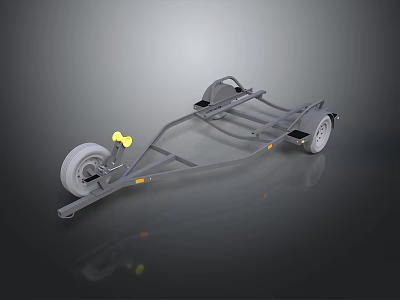 Durable Heavy Duty Trailer Frame Hardware Tools With Wheels And Yellow Components 3d model