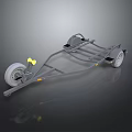 Durable Heavy Duty Trailer Frame Hardware Tools With Wheels And Yellow Components