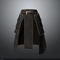 Genuine Leather Utility Apron With Multiple Pockets Adjustable Belt And Stitching Details