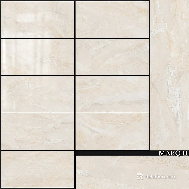 Beige Marble Textured Tile Components For Modern Wall And Floor Installation 3d model