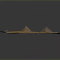 Ancient Egyptian Pyramids In Desert Landscape With Historical Architecture Features 3d model