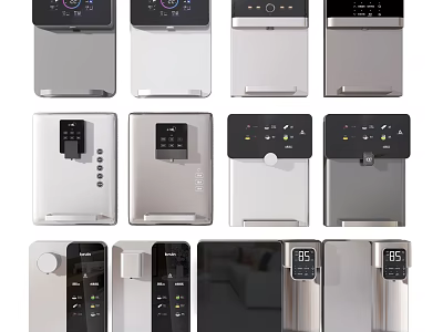 Modern Water Dispensers for Home with Different Styles Sleek Design and Digital Displays 3d model