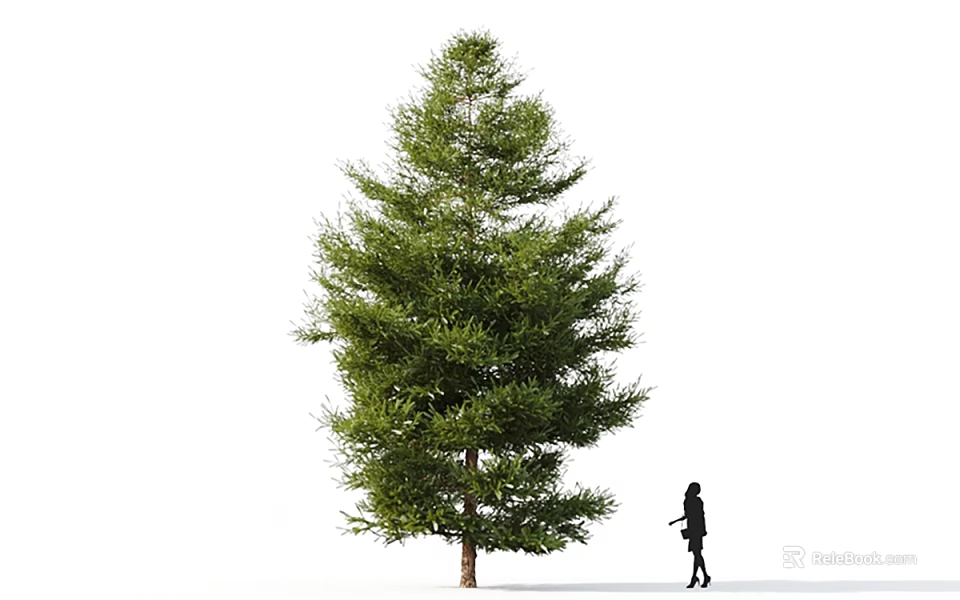 Tall Arbor With Lush Green Foliage And Little Girl Standing Beside 3d model 