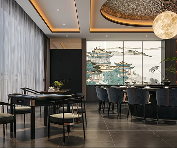 New Chinese-style private room 3d model
