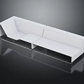 Modern White L Shaped Sofa With Sleek Modular Design And Upholstered Seats 3d model