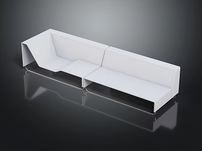 Modern White L Shaped Sofa With Sleek Modular Design And Upholstered Seats 3d model