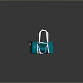 Blue Geometric Handbags With White Straps Set of Three Modern Fashion Accessories