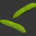Fresh Green Bitter Melons on Black Background with Vibrant Color and Smooth Texture